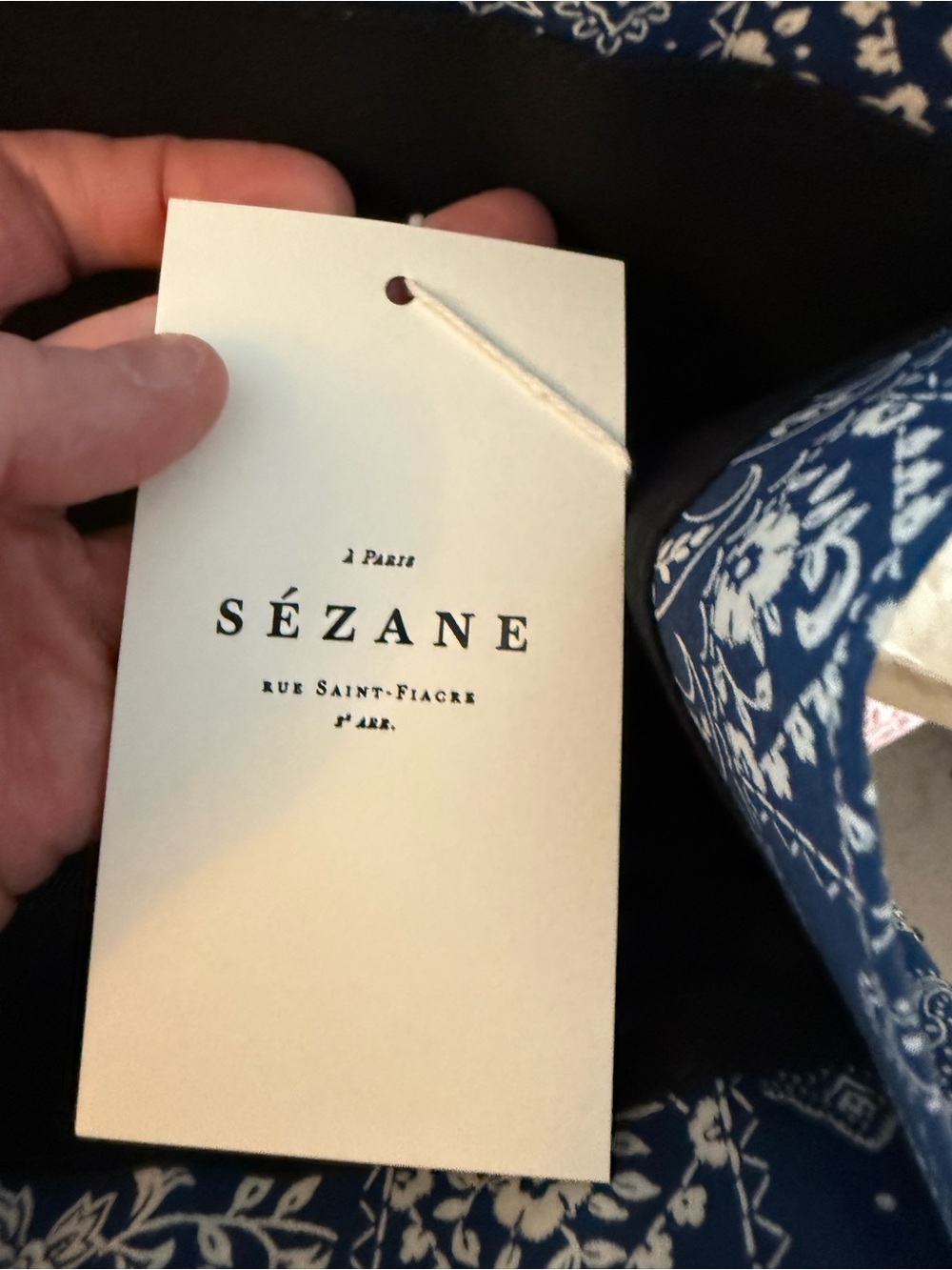 Sezane Le Sept Tote in Bandana Marine - Picture 12 of 14